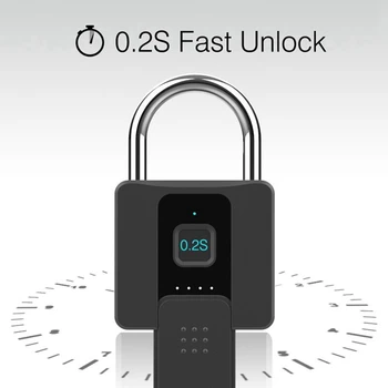 1 Töö Smart Sõrmejälje Tabalukk Veekindel RAKENDUSE Remote Unlock Laadimine USB Liides Lock Valve