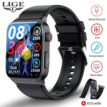 LIGE Uus Smart Watch Meeste EKG, Vere Suhkru-Tervise Vaata Bluetooth Kõne Veekindel Kellad täisekraan-Sport Fitness Smartwatch