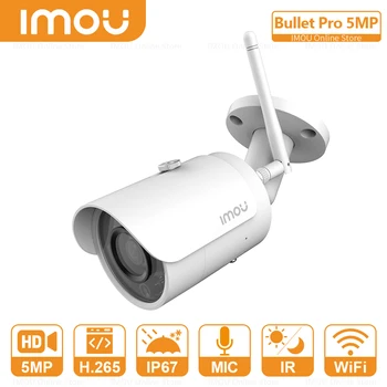 IMOU Bullet Pro 5MP Wifi IP Kaamera Väljas Full-Metal Puhul Inimese Sõiduki Tuvastamine Built-In Mic IP67 Ilmastikukindel 30m IR Distanc