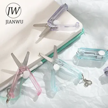 JIANWU Mini Armas Ülestõstetav Poolläbipaistev Portable Folding Multifunktsionaalne Käärid Loominguline DIY Õpilane Asjade Kirjatarvete
