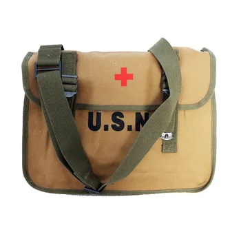 Retro WW2 USN First Aid Kit Kott Meditsiini Mochila Sõjalise Töötab Koolikott Ladustamise Survival Pack USA Armee Õla Pilduma