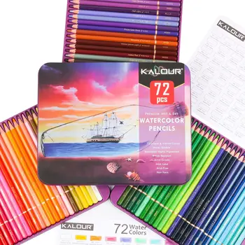 72 tk Color Pencil set Kalour Vees lahustuv Värv Plii Professionaalse Kunsti Harja Kaardistamine Käsi-värvitud Värvi Pliiats