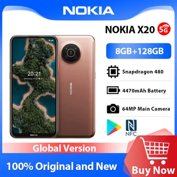 Globaalne Versioon 8GB 128GB Nokia X20 NFC-Nutitelefoni 5G Võrgu Snapdragon 480 6.67 Tolline Ekraan 64MP Quad Kaamera 4470mAh Aku