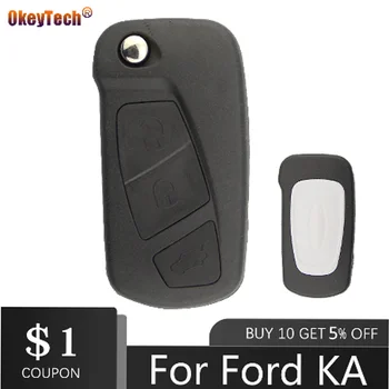 OkeyTech Asendamine Flip Car Key Shell Ford KA 3 nuppu Serveri Kokkuklapitavad Võtme Korpus Juhul Omanik