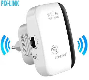 PIXLINK 300Mbps Wireless-N Wifi Repeater Antenn Võrgu Ruuteri Range Expander Signaali Korduva Extender AP Wps Krüpteerimine
