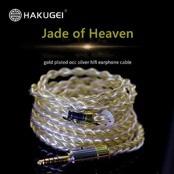 HAKUGEI Jade Taeva Earbuds uuendada Kaabel traat Puhta kullatud OCC Litz 6N Puhas Hõbe Harmoonilist Heli Kvaliteet