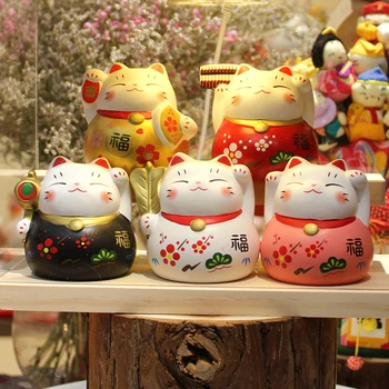 Õnnelik Kass Ornament Jaapani Kodu Aksessuaarid Elutuba Kaunistused Kauplus Avatakse Kodu Õnnistus Õnnelik Teenetemärgi Väike Kingitus