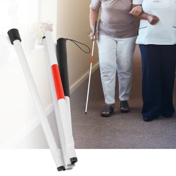 1 Tk Kokkuklapitavad Walking Stick Kaasaskantav Reguleeritav Eakate Patsientide Pime Abistab Jalgsi Kaenla Roo-Alumiinium Peegeldav