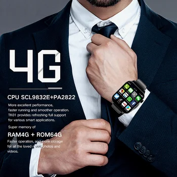 Uus Mees Vaadata Mehed Smartwatch 1.99 Tolline 4G RAM, 4GB ROM 64GB Kõne Randme GPS, Wifi, Dual Camera Heartrate Testimine Veekindel Sport