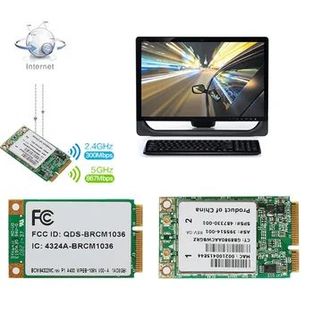 2022 Uus Mini Dual Band BCM94322MC Wireless-N WIFI 300M PCI-E Kaart SPS:487330-001
