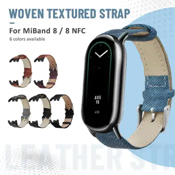 Rihma Xiaomi Mi Bänd 8/8 NFC Smart Watch Metallist Pandla Nahast Käevõru Hingav Mugav Asendamine Watchband