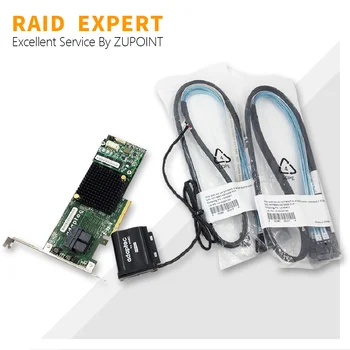 ZUPOINT Adaptec ASR-7805 RAID Kontrolleri Kaart 6Gbps Kontrolleri Kaart PCIe 1GB RAID Expander + BBU + SFF-8643 SATA kaabel