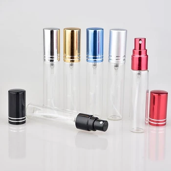 100tk/palju 10ML Kaasaskantav Värviline Klaas Parfüümi Pudel Tühi Pihusti Kosmeetika Konteinerid Travel Spray pudelit